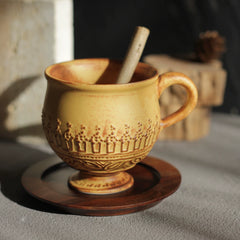 Vintage Underglaze Ceramic Coffee Cup