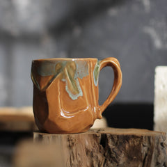 Vintage Underglaze Ceramic Coffee Cup