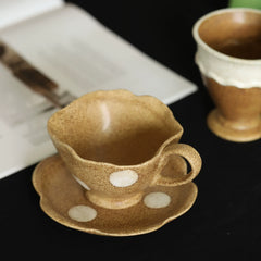 Wabi-Sabi Polka Dot Ceramic Coffee Cup