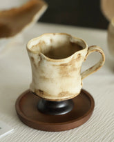 Wabi-Sabi Handmade Ceramic Pedestal Coffee Cup