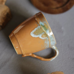 Vintage Bamboo-Style Ceramic Coffee Mug