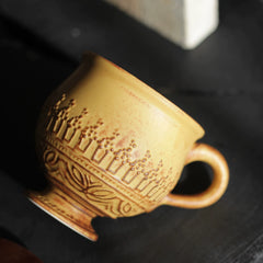 Vintage Underglaze Ceramic Coffee Cup