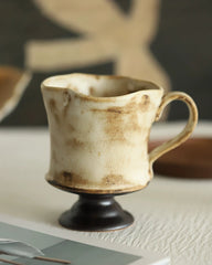 Wabi-Sabi Handmade Ceramic Pedestal Coffee Cup