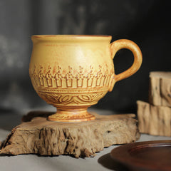 Vintage Underglaze Ceramic Coffee Cup