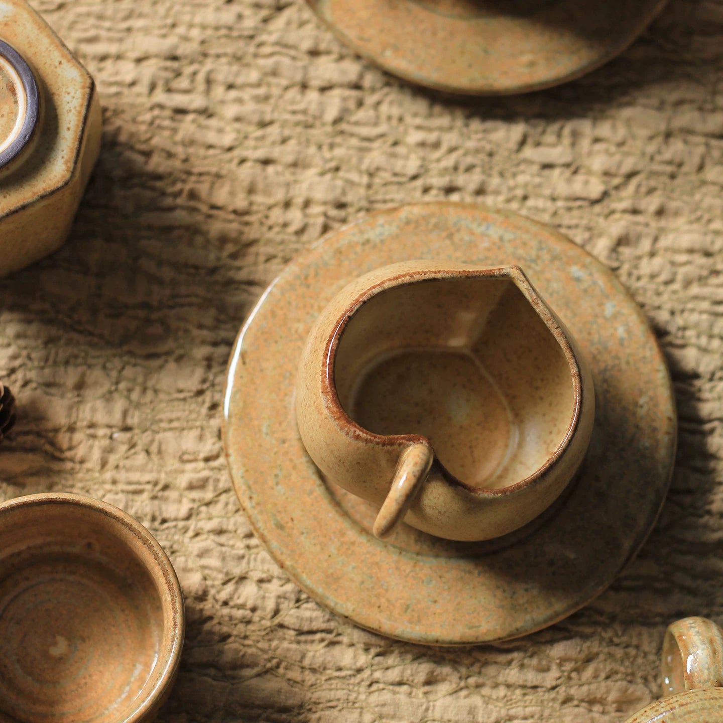 Vintage Heart-Shaped Ceramic Coffee Cup