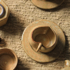 Vintage Heart-Shaped Ceramic Coffee Cup