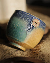 Vintage Underglaze Ceramic Latte Cup