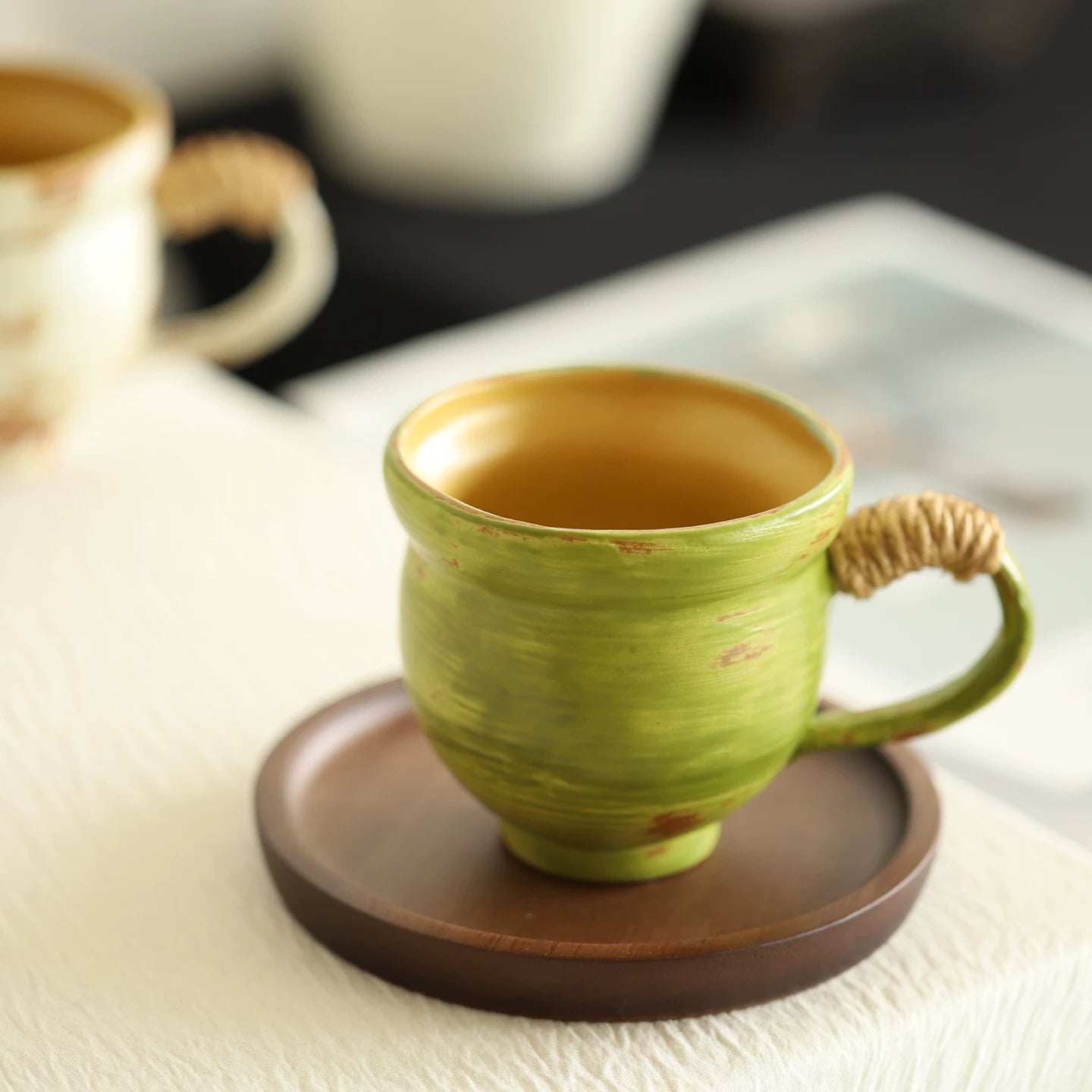 Vintage Reactive Glaze Rustic Ceramic Coffee Cup