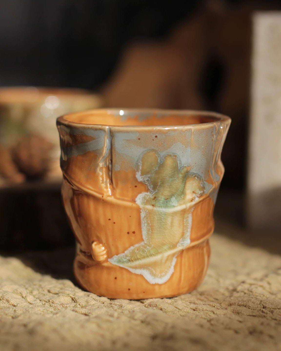 Autumn Leaf Underglaze Ceramic Coffee Cup
