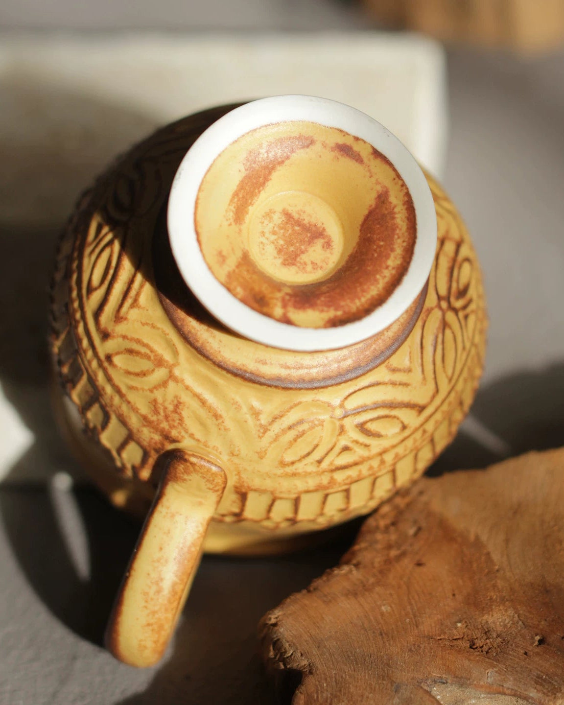 Vintage Underglaze Ceramic Coffee Cup