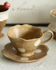 Wabi-Sabi Polka Dot Ceramic Coffee Cup