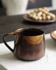 Vintage Reactive Glaze Rustic Ceramic Coffee Cup