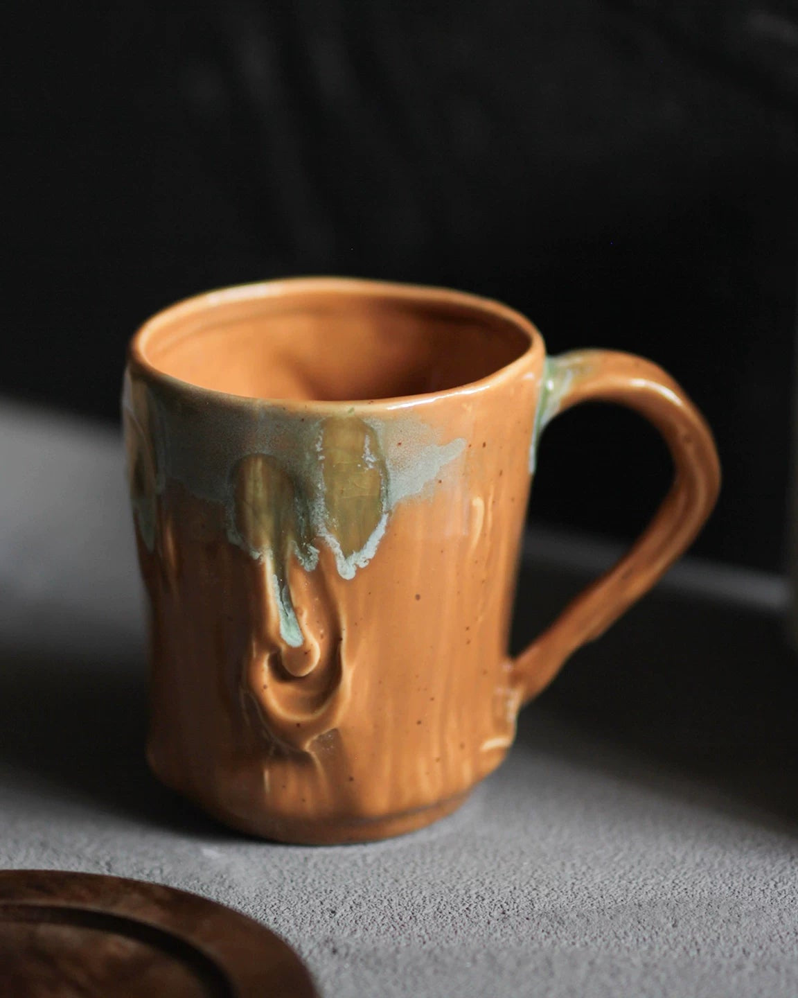 Vintage Tree Stump Style Ceramic Coffee Cup