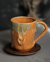 Vintage Tree Stump Style Ceramic Coffee Cup