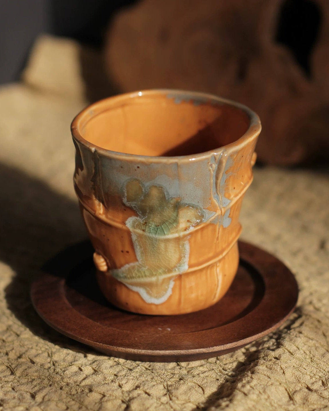 Autumn Leaf Underglaze Ceramic Coffee Cup