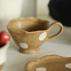 Wabi-Sabi Polka Dot Ceramic Coffee Cup