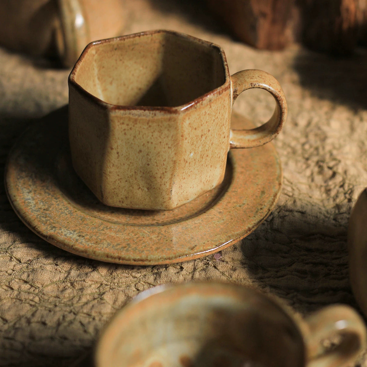 Vintage Rustic Ceramic Coffee Cup