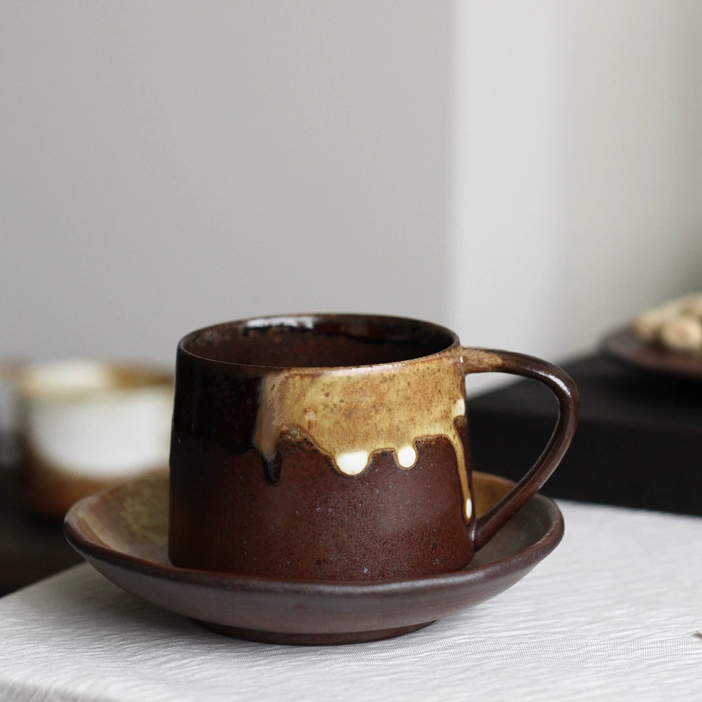 Vintage Reactive Glaze Rustic Ceramic Coffee Cup