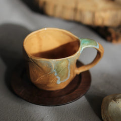 Vintage High-Fired Underglaze Ceramic Coffee Cup
