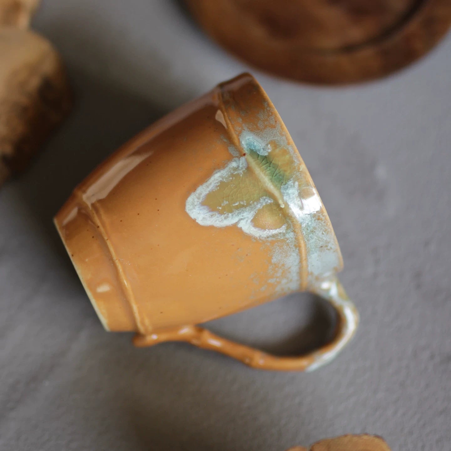 Vintage Bamboo-Style Ceramic Coffee Mug