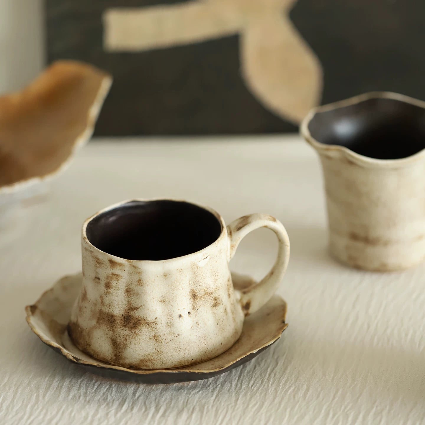 Wabi-Sabi Reactive Glaze Ceramic Mug