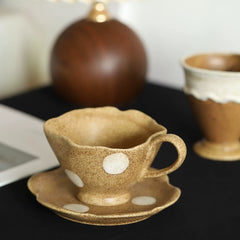 Wabi-Sabi Polka Dot Ceramic Coffee Cup