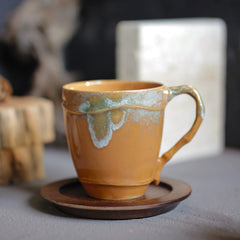 Vintage Bamboo-Style Ceramic Coffee Mug