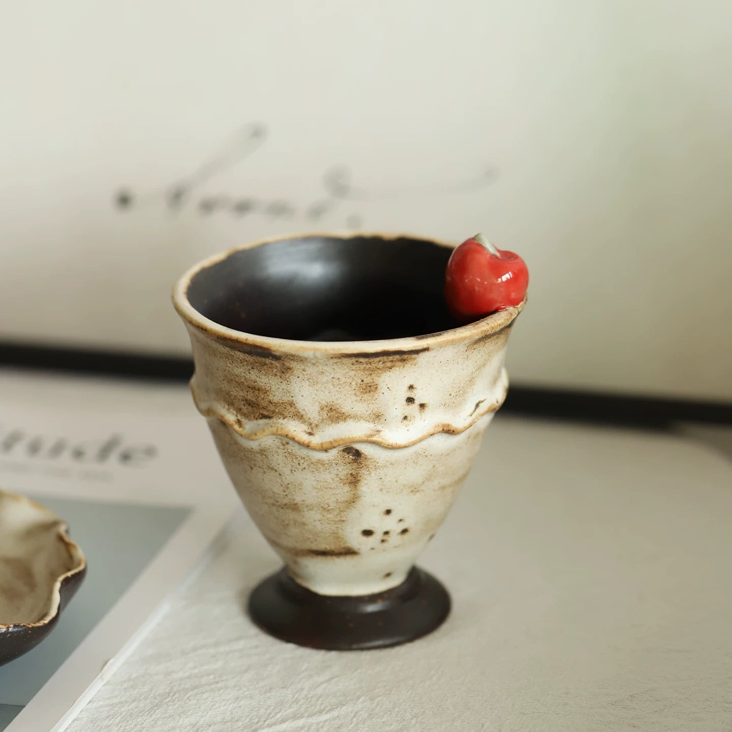 Wabi-Sabi Rustic Ceramic Latte Cup
