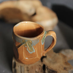 Vintage Underglaze Ceramic Coffee Cup