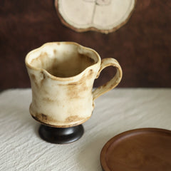 Wabi-Sabi Handmade Ceramic Pedestal Coffee Cup