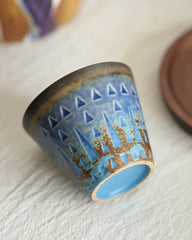 Vintage Reactive Glaze Underglaze Ceramic Coffee Cup