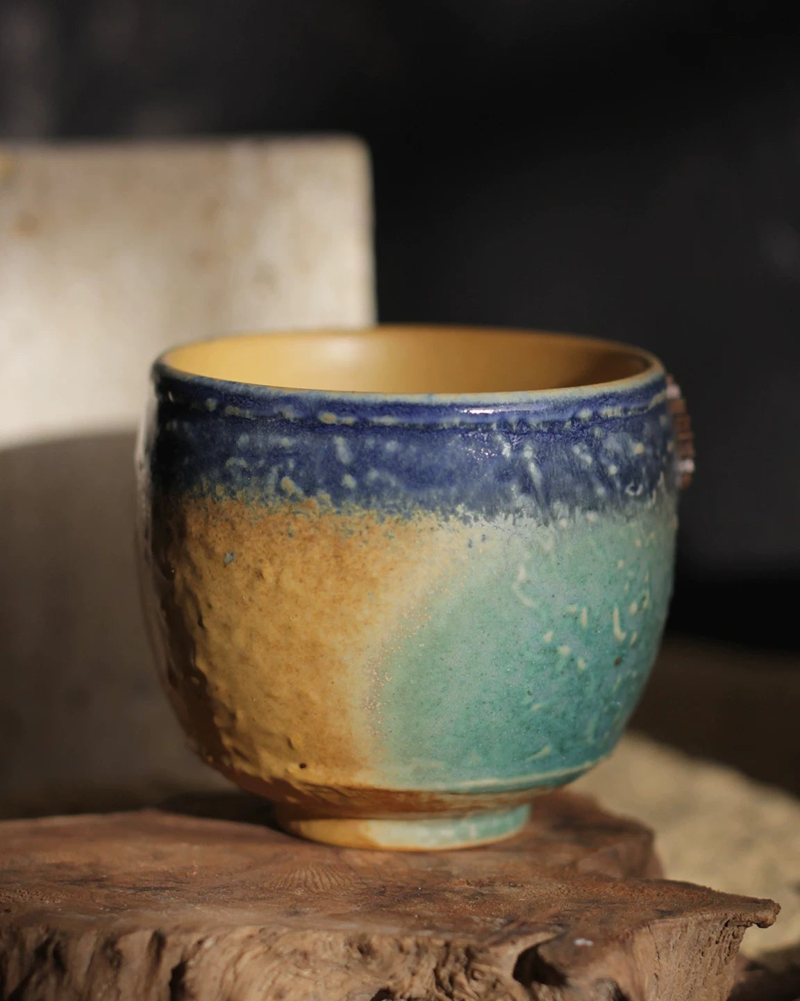 Vintage Underglaze Ceramic Latte Cup